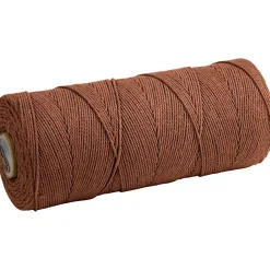 Knyttegarn, L: 315 m, tykkelse 1 mm, Tynd kvalitet 12/12, brun, 220 g/ 1 ngl.