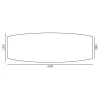 Konferencebord Consensus, Hvid 3500x1200 mm bådformet, Alugrå understel