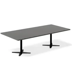 Konferencebord DNA, Antracit 2600x1200 mm rektangulært, Sort understel