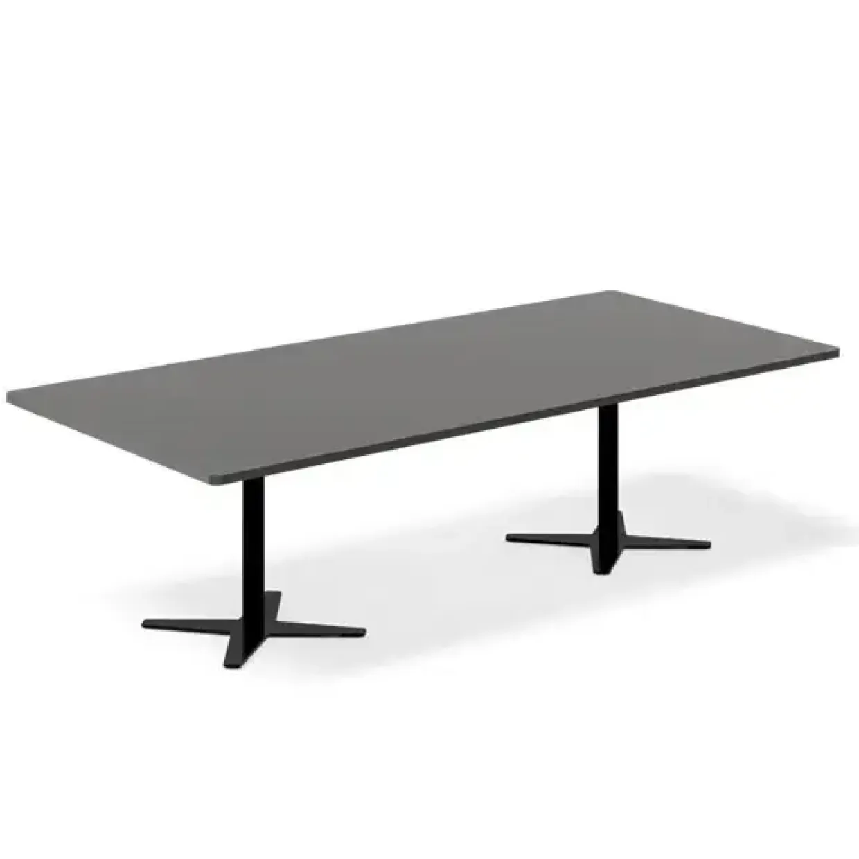 Konferencebord DNA, Antracit 2600x1200 mm rektangulært, Sort understel