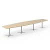 Konferencebord DNA, Eg 5000x1200 mm bådformet, Alugråt understel