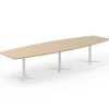Konferencebord DNA, Eg 3800x1200 mm bådformet, Hvidt understel