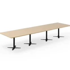 Konferencebord DNA, Eg 4400x1200 mm rektangulært, Sort understel
