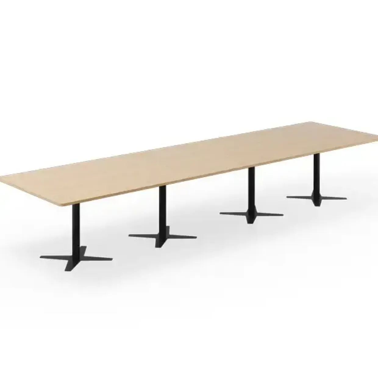 Konferencebord DNA, Eg 4400x1200 mm rektangulært, Sort understel
