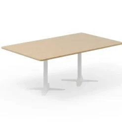 Konferencebord DNA, Eg 2000x1200 mm rektangulært, Hvidt understel