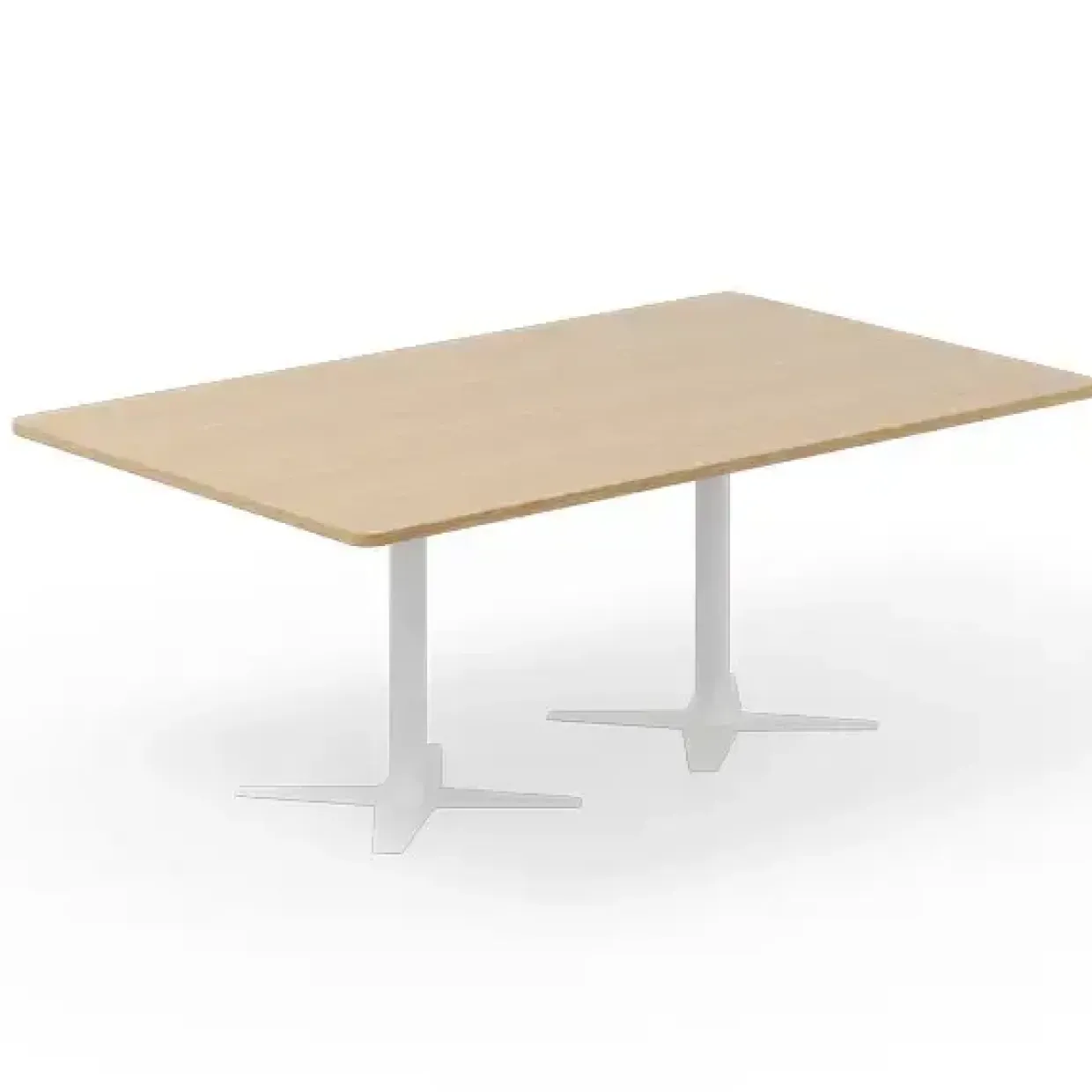 Konferencebord DNA, Eg 2000x1200 mm rektangulært, Hvidt understel