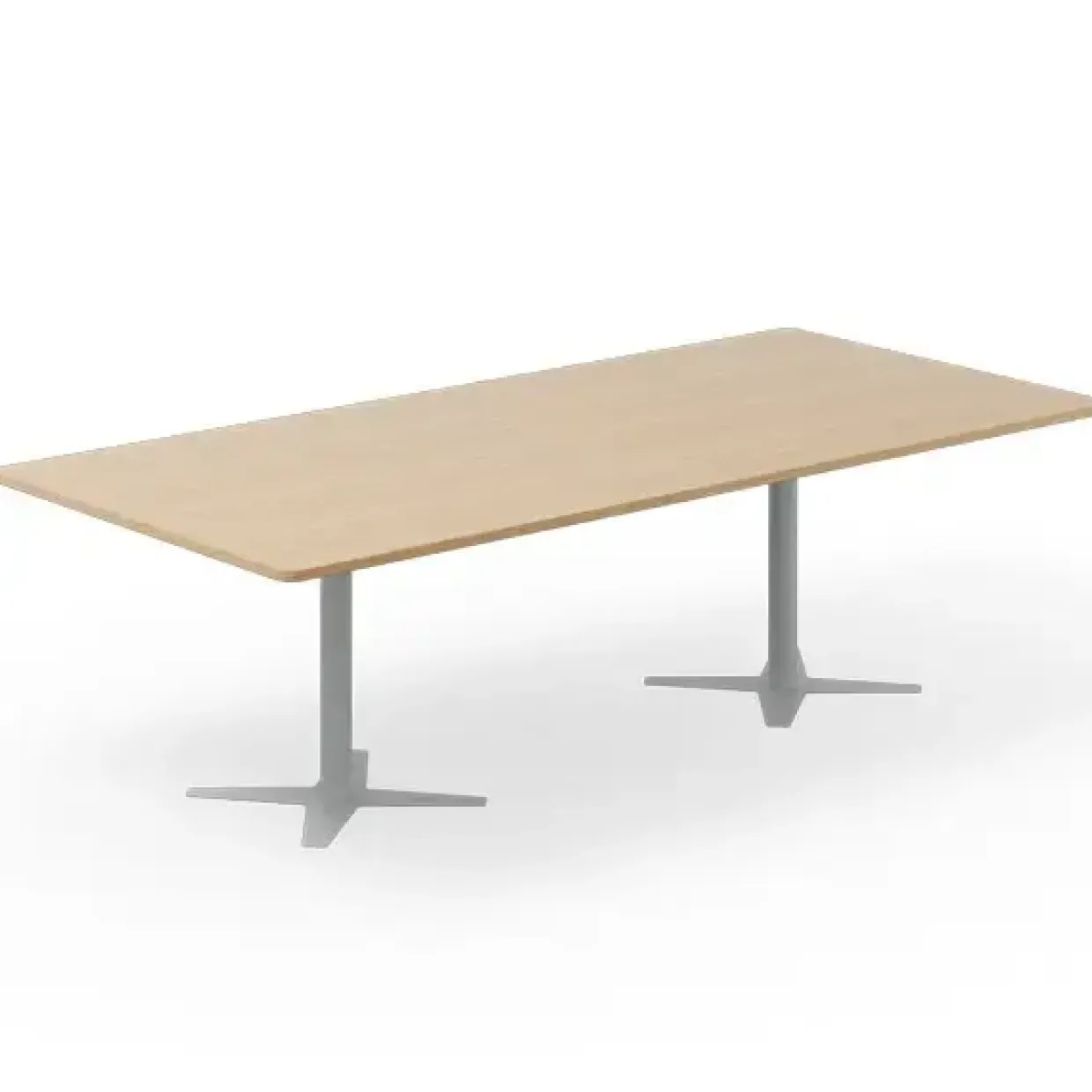 Konferencebord DNA, Eg 2600x1200 mm rektangulært, Alugråt understel