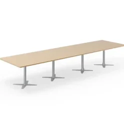 Konferencebord DNA, Eg 4400x1200 mm rektangulært, Alugråt understel