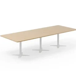 Konferencebord DNA, Eg 3200x1200 mm rektangulært, Hvidt understel
