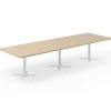 Konferencebord DNA, Eg 3800x1200 mm rektangulært, Hvidt understel