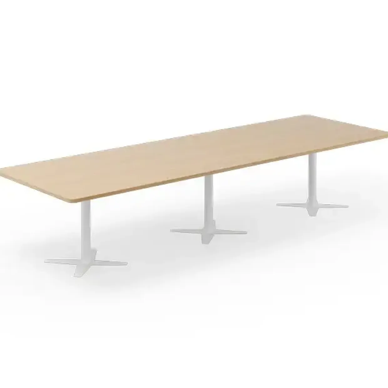 Konferencebord DNA, Eg 3800x1200 mm rektangulært, Hvidt understel