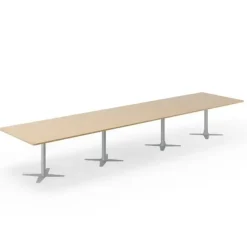 Konferencebord DNA, Eg 5000x1200 mm rektangulært, Alugråt understel