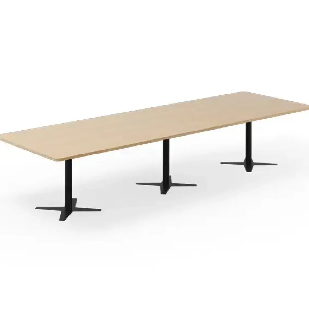 Konferencebord DNA, Eg 3800x1200 mm rektangulært, Sort understel