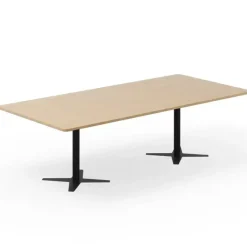 Konferencebord DNA, Eg 2600x1200 mm rektangulært, Sort understel