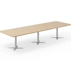 Konferencebord DNA, Eg 3800x1200 mm rektangulært, Alugråt understel