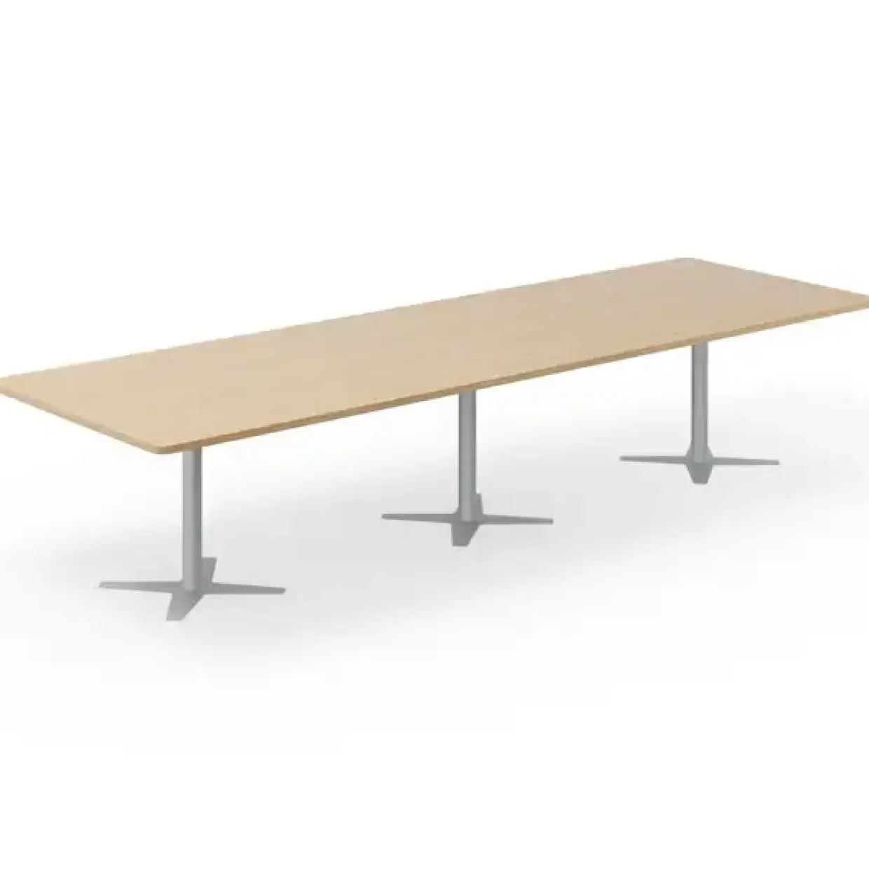 Konferencebord DNA, Eg 3800x1200 mm rektangulært, Alugråt understel