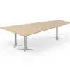 Konferencebord DNA, Eg 3200x1800 mm trapezformet, Alugråt understel