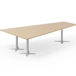 Konferencebord DNA, Eg 3200x1800 mm trapezformet, Alugråt understel