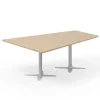 Konferencebord DNA, Eg 2000x1425 mm trapezformet, Alugråt understel