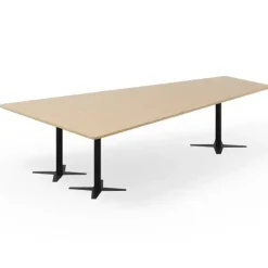 Konferencebord DNA, Eg 3200x1800 mm trapezformet, Sort understel
