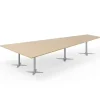 Konferencebord DNA, Eg 4400x2175 mm trapezformet, Alugråt understel