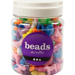 Kongoperler, dia. 10 mm, hulstr. 4,5 mm, ass. farver, 430 g, 700ml