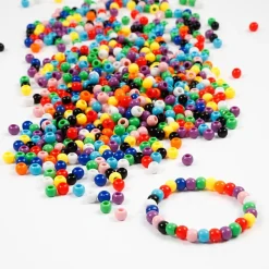 Kongoperler, dia. 6 mm, hulstr. 3 mm, ass. farver, 425 g, 700ml