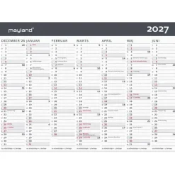 Kontor-bordkalender - Moderne - A5 - 2027 - Mayland - 27058100