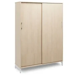 Kontorskab DNA, 1200x1660 mm, Eg/Alugrå, skydedør 4A4