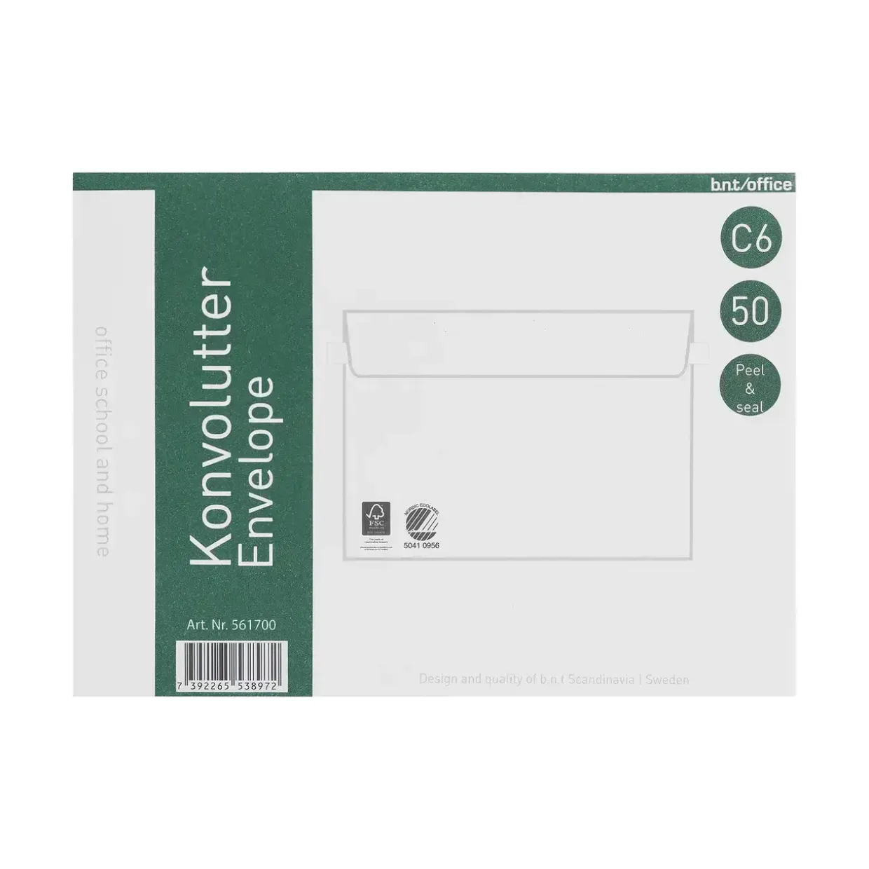 Konvolut C6 70g Peel & Seal 114x162mm - 50 stk