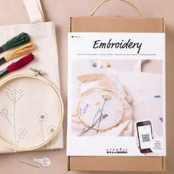 Kreakasse DIY Kit Broderi Blomster