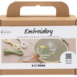 Kreakasse DIY Kit Broderi Broderiramme støvet grøn - 1 pakke