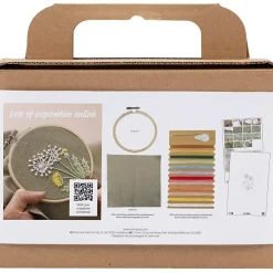 Kreakasse DIY Kit Broderi Broderiramme støvet grøn - 1 pakke