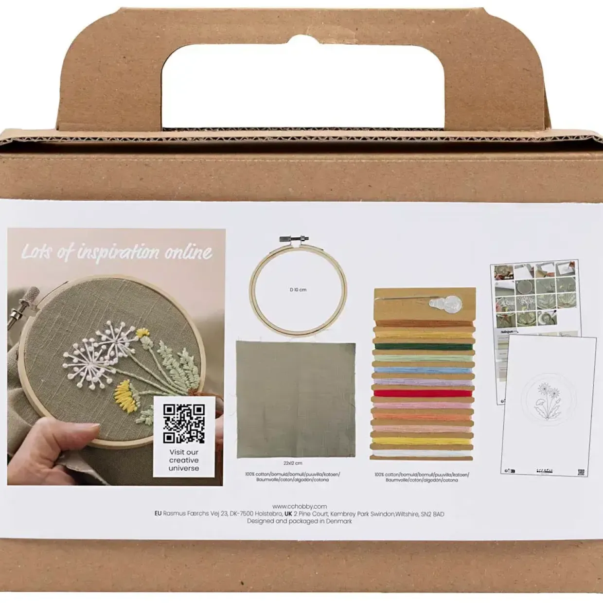 Kreakasse DIY Kit Broderi Broderiramme støvet grøn - 1 pakke