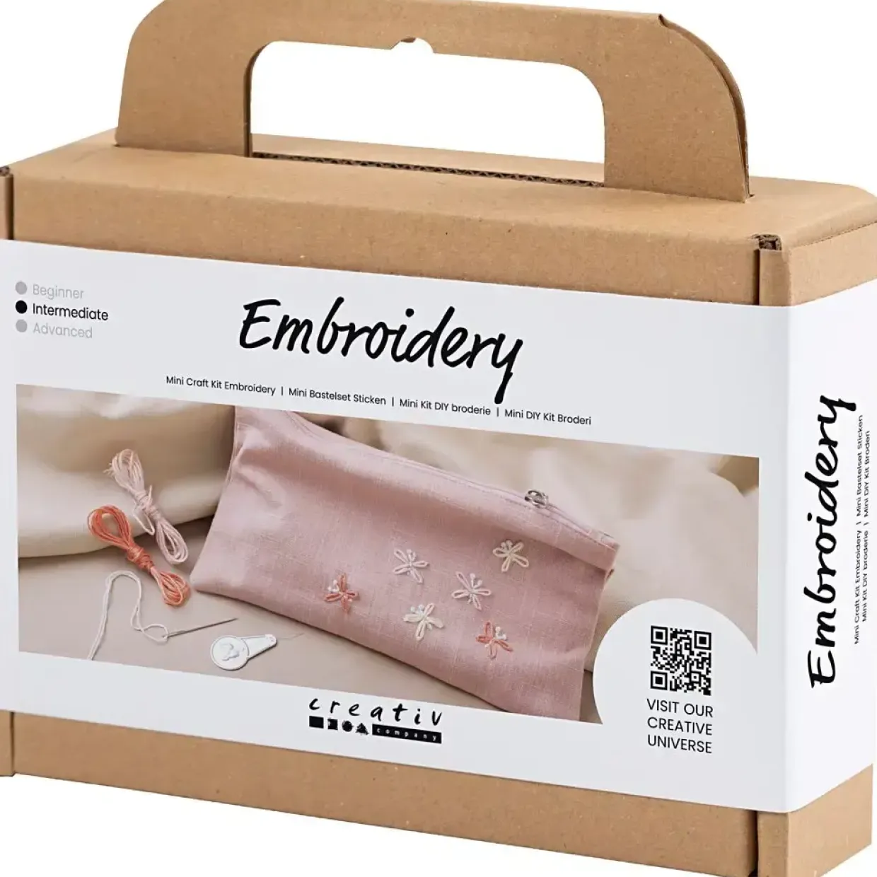 Kreakasse DIY Kit Broderi Clutch støvet rosa - 1 pakke