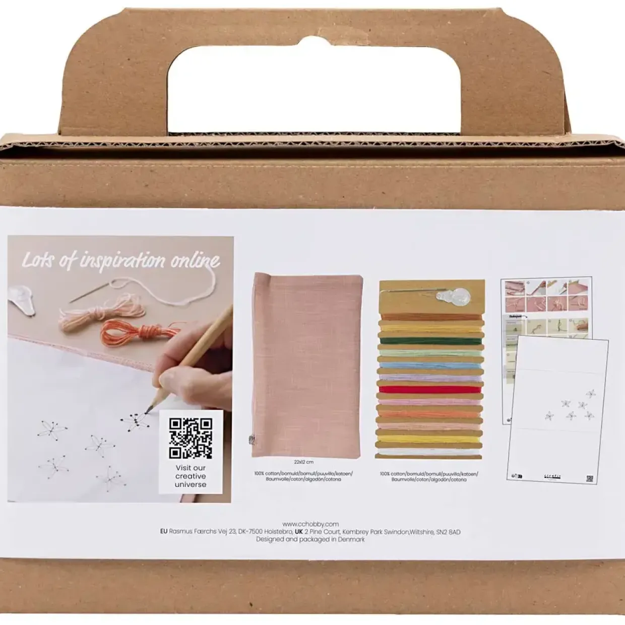 Kreakasse DIY Kit Broderi Clutch støvet rosa - 1 pakke