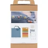 Kreakasse DIY Kit Broderi Mulepose dueblå - 1 pakke