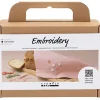 Kreakasse DIY Kit Broderi Stofserviet støvet rosa - 1 pakke