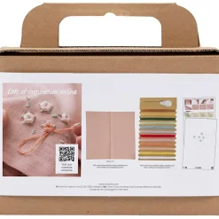 Kreakasse DIY Kit Broderi Stofserviet støvet rosa - 1 pakke