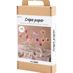 Kreakasse DIY Kit Crepepapir Blomst pastelfarver