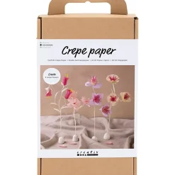 Kreakasse DIY Kit Crepepapir Blomst pastelfarver