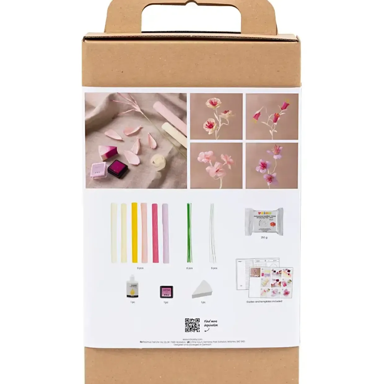 Kreakasse DIY Kit Crepepapir Blomst pastelfarver