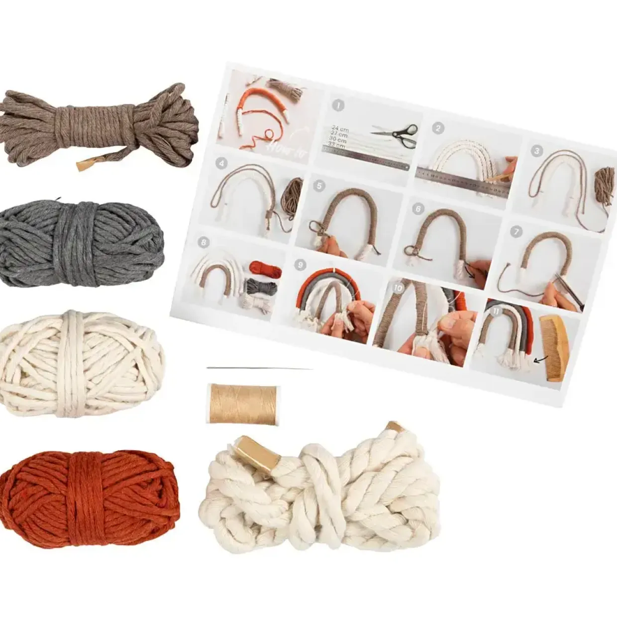 Kreakasse DIY Kit Macramé Regnbue
