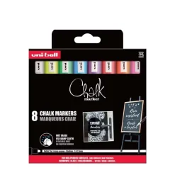 Kridttusch – Uni Chalk Marker PWE-5M – 2,5 mm – Assorterede farver – 8 stk