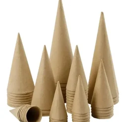 Kræmmerhuse - Papmaché 8-20cm Brun Ass. - 50 stk