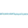 Krystal perler, str. 3x4 mm, hulstr. 0,8 mm, havblå, 100stk.