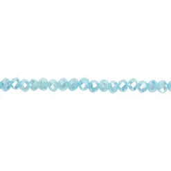 Krystal perler, str. 3x4 mm, hulstr. 0,8 mm, havblå, 100stk.