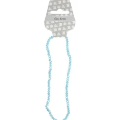 Krystal perler, str. 3x4 mm, hulstr. 0,8 mm, havblå, 100stk.