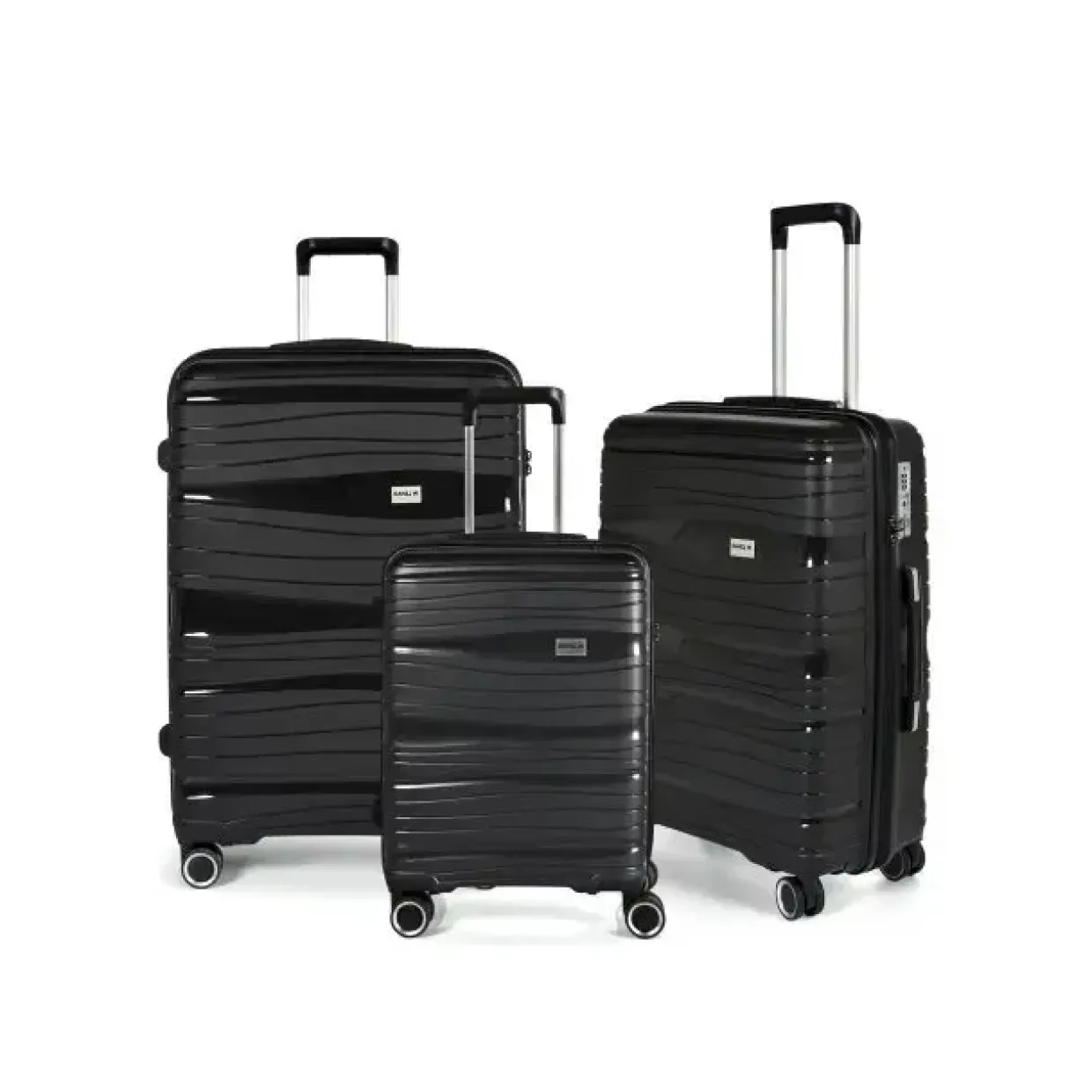 Kuffertsæt RW Travel Alfrida sort 20”/24”/28” PP-plast med TSA-lås