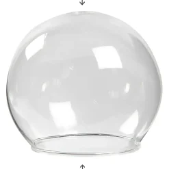 Kugleformet glasklokke diameter 8 cm hulstørrelse 5 cm transparent - 4 stk.